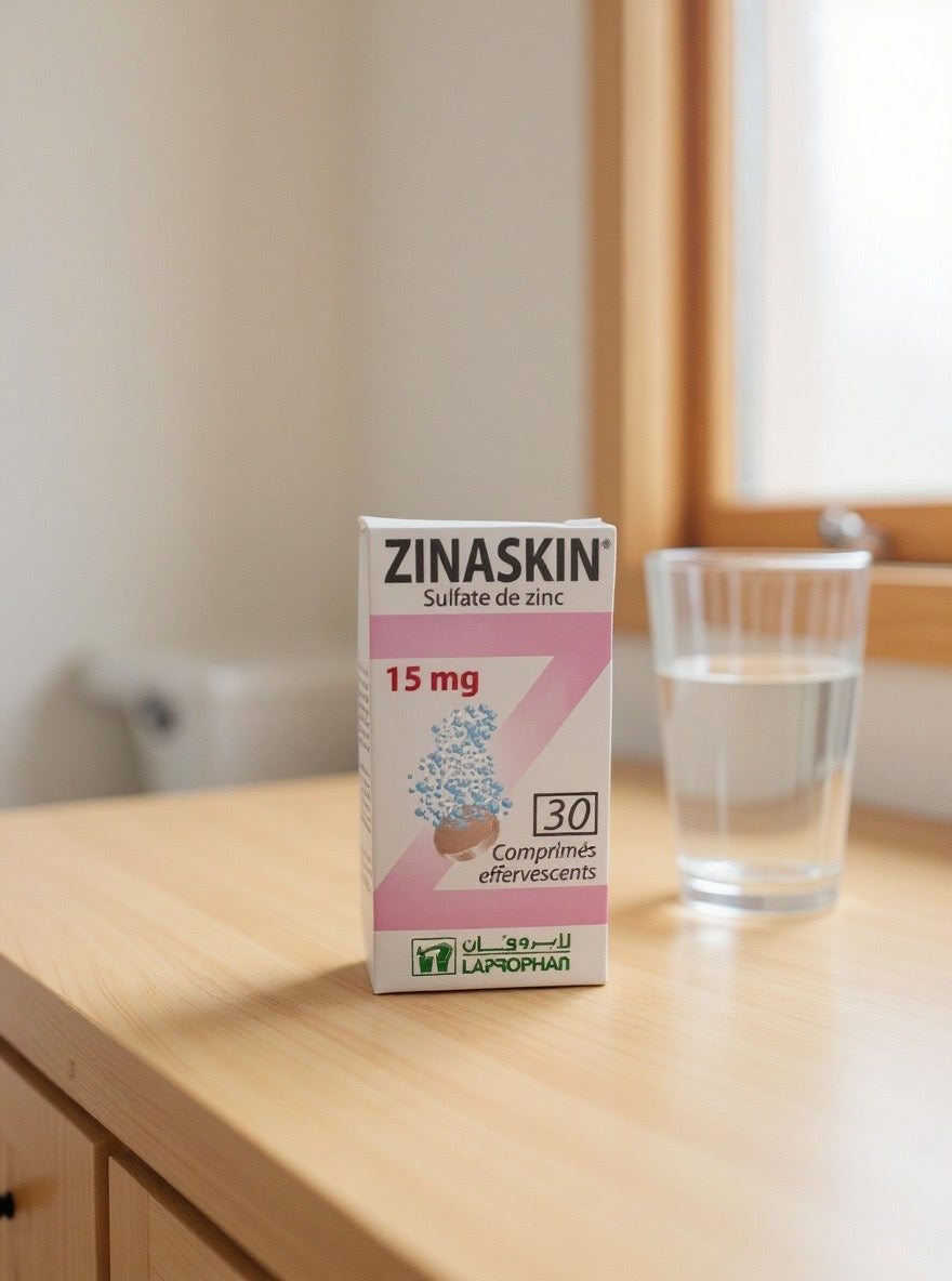 ZINASKIN 15 MG, Comprimé effervescent